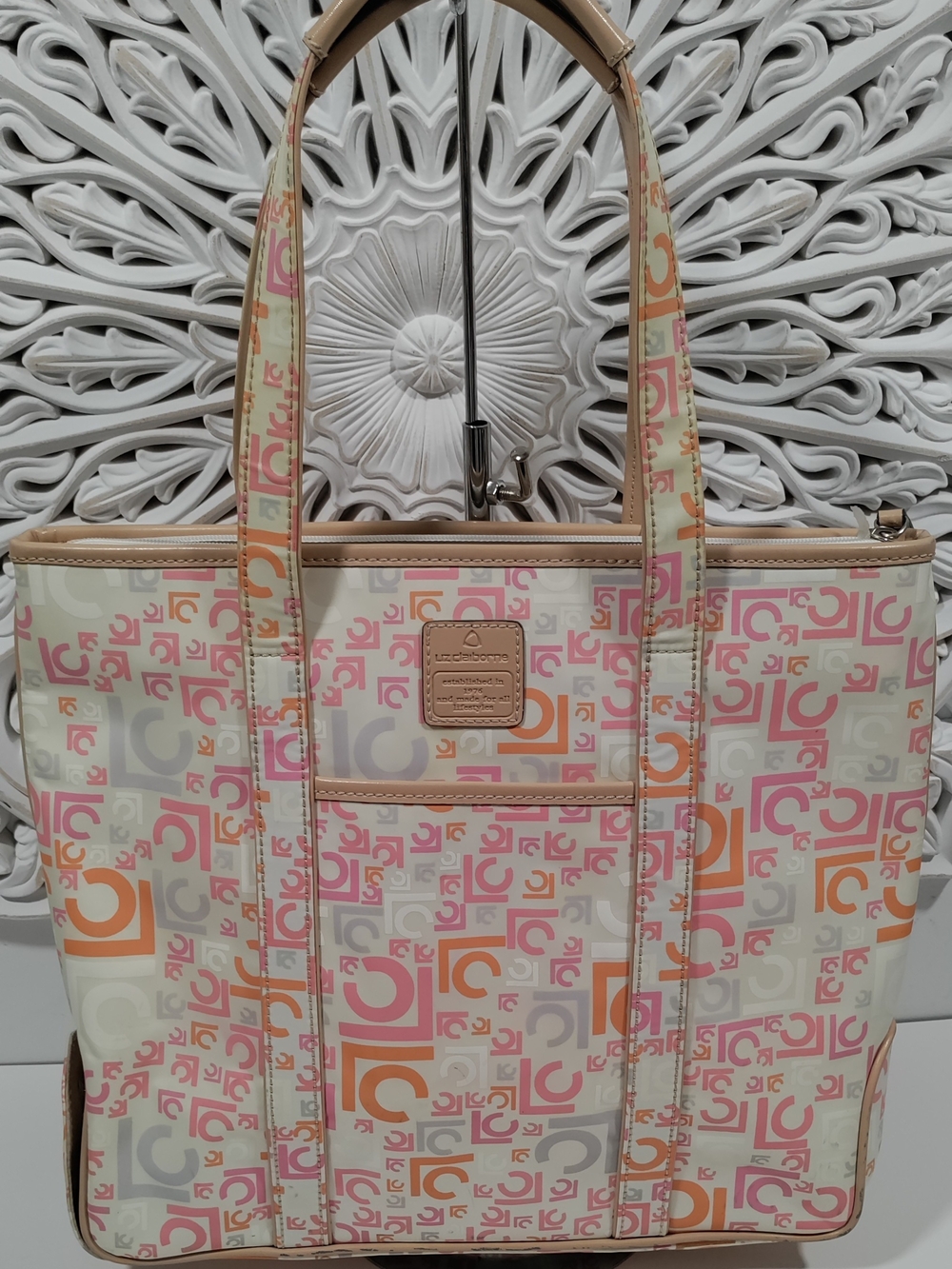 Liz Claiborne Signature Logo 4-Piece Tote & Umbrella Set Y2K